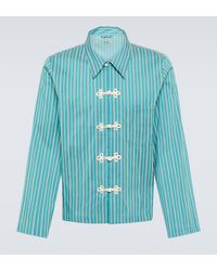 Bode - Shore Stripe Cotton-blend Shirt - Lyst