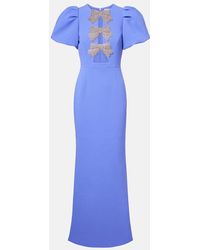 Rebecca Vallance - Violetta Bow-Detail Embellished Crepe Gown - Lyst
