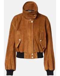 Nour Hammour - Briar Suede Bomber Jacket - Lyst