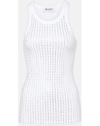 The Attico - Top Aus Baumwoll-Jersey Mit Kristallen - Lyst