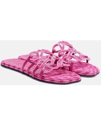 Loewe - Paula's Ibiza Petal Anagram Canvas Slides - Lyst