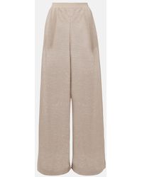 Alaïa - Linen And Silk Wide-Leg Pants - Lyst