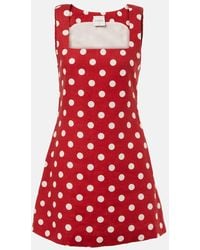 Posse - Alice Polka-Dot Linen Minidress - Lyst