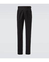 Rubinacci - Pantalones Tapered De Franela De Lana Virgen - Lyst