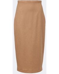 Max Mara - Camel Hair Midi Skirt - Lyst