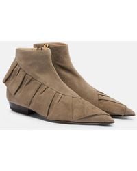 JW Anderson - Ruffled Suede Ankle Boots - Lyst