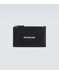 Balenciaga Leather Logo Card Holder in Black for Men - Save 30% - Lyst