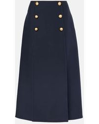 Valentino - Jupe Midi En Crepe Couture - Lyst