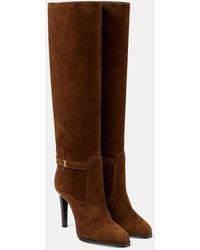 Saint Laurent - Diane 100 Suede Knee-High Boots - Lyst