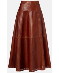 Ulla Johnson - Aninda Leather Midi Skirt - Lyst