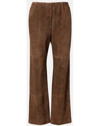 The Row - Kenan Suede Bootcut Pants - Lyst