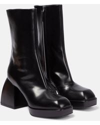 NODALETO - Bulla Corta Leather Platform Ankle Boots - Lyst