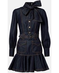 Zimmermann - Minikleid Aus Baumwoll-Denim - Lyst