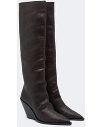 Souliers Martinez - Utah Woven Leather Knee-High Boots - Lyst