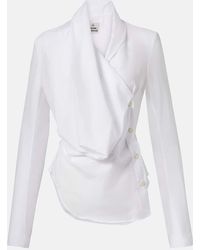 Vivienne Westwood - Galatea Draped Cotton And Silk Shirt - Lyst
