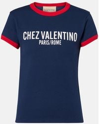 Valentino - Camiseta Chez De Jersey De Algodon - Lyst