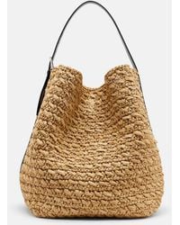 TOTEME - Leather-Trimmed Raffia And Paper Bucket Bag - Lyst