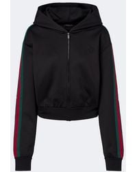 Gucci - Web Stripe Jersey Zip-Up Hoodie - Lyst