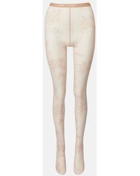 Valentino - Floral Tights - Lyst