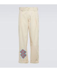 Adish - Embroidered Straight Cotton Pants - Lyst
