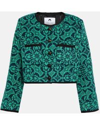 Marine Serre - Giacca cropped in cotone jacquard - Lyst