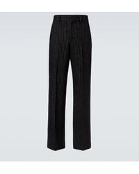 Valentino Garavani - Pinstripe Wool And Silk Straight Pants - Lyst