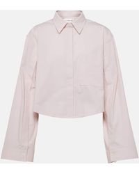 Victoria Beckham - Camisa en mezcla de algodon cropped - Lyst
