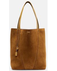 Chloé - Tote Bag Spin Medium Aus Veloursleder - Lyst