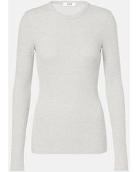 Agolde - Delphi Ribbed-Knit Jersey Top - Lyst
