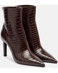 Jimmy Choo - Frankie 85 Croc-Embossed Leather Ankle Boots - Lyst
