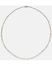 Suzanne Kalan - Classic 18kt White Gold Tennis Necklace With Diamonds - Lyst