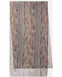 Saint Laurent - Printed Silk Scarf - Lyst