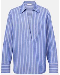 Vince - Striped Cotton Polo Shirt - Lyst