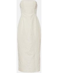 Magda Butrym - Strapless Silk Taffeta Midi Dress - Lyst