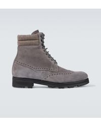 Manolo Blahnik - Sapele Suede Lace-Up Boots - Lyst