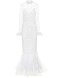 Alessandra Rich Bridal - Abito in pizzo di cotone e seta - Bianco