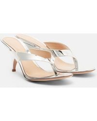 Gianvito Rossi - Sofia Mirrored Leather Thong Sandals - Lyst
