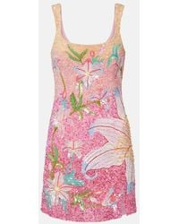 La Fuori - Floral Sequined Minidress - Lyst