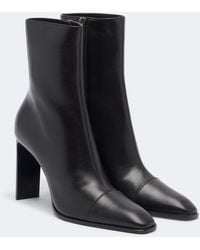 Saint Laurent - Venetia Leather Ankle Boots - Lyst