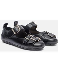 Simone Rocha - Buckle Ballerina Leather Ballet Flats - Lyst