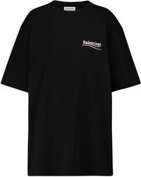 Balenciaga Oversize T-Shirt aus Baumwolle - Schwarz