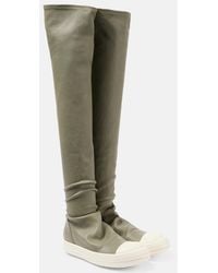 Rick Owens - Stockings Over-The-Knee Leather Sneakers - Lyst