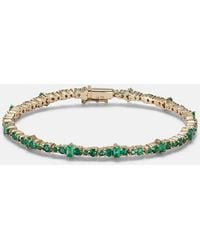 Ileana Makri - Rivulet 18kt Gold Bracelet With Emeralds - Lyst