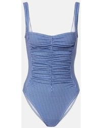 Karla Colletto - Gingham Ruched Swimsuit - Lyst