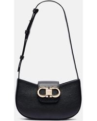 Ferragamo - Schwarze Schultertasche Mit Umschlag - Lyst