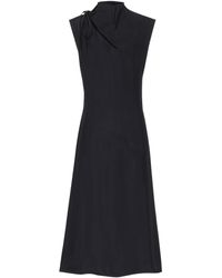 Jil Sander Krawatte Charmeuse Midi-Kleid Damen Schwarz