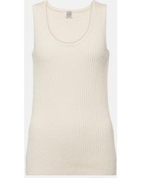 TOTEME - Ribbed-Knit Cotton-Blend Boucle Tank Top - Lyst