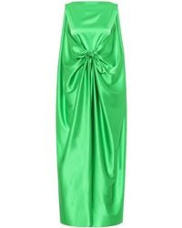 BERNADETTE Maxikleid Judy aus Seidensatin - Grün