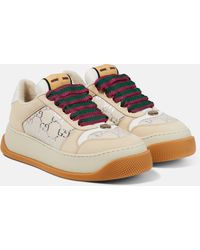 Gucci - Double Screener Logo-plaque Woven Low-top Trainers - Lyst
