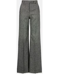 Valentino - High-Rise Wool-Blend Wide-Leg Pants - Lyst